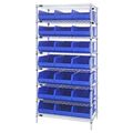 Quantum Storage Systems Stackable Shelf Bin Steel Shelving Systems WR8-465BL